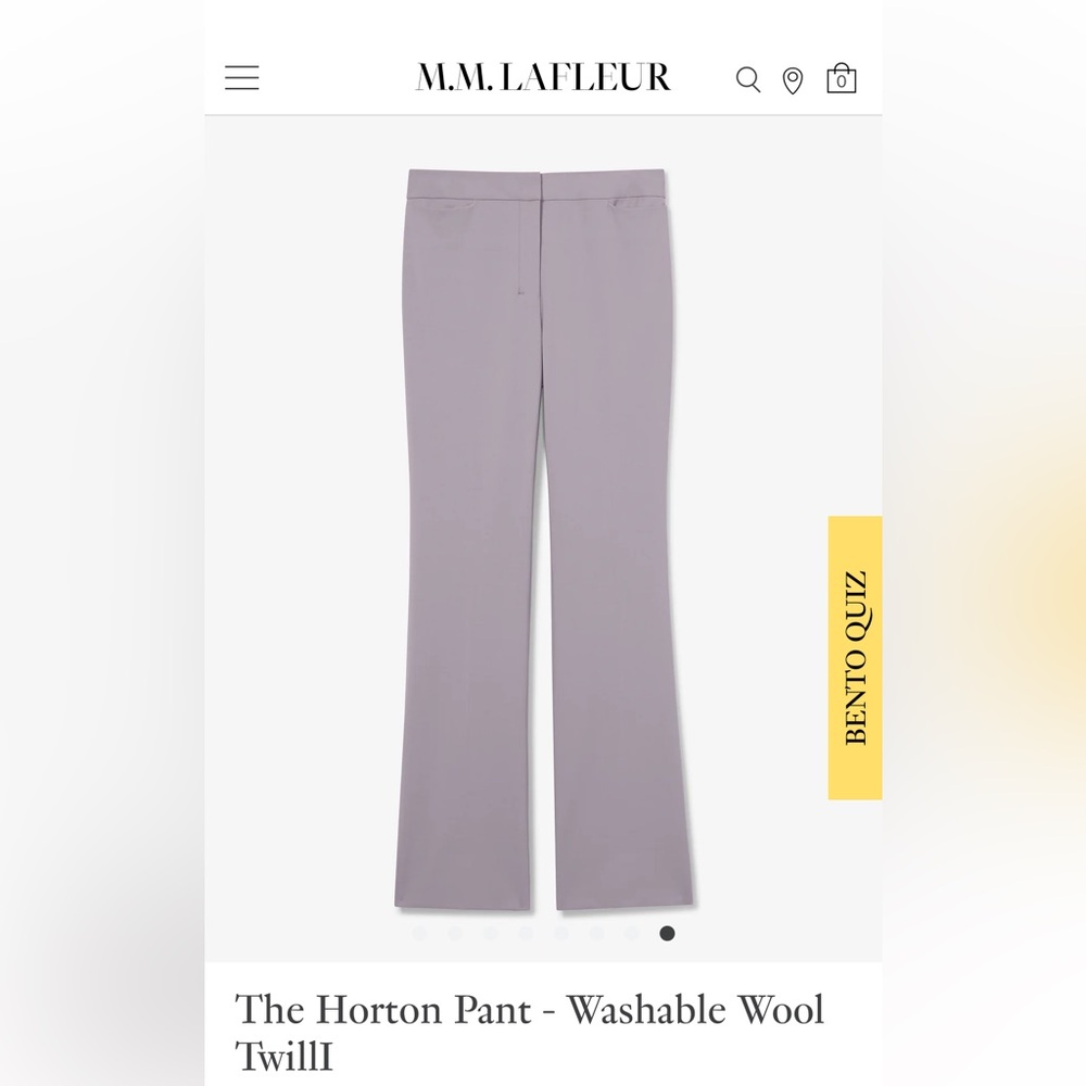 M.M. LaFleur the Horton Pants wool size 0 lilac - Picture 9 of 9
